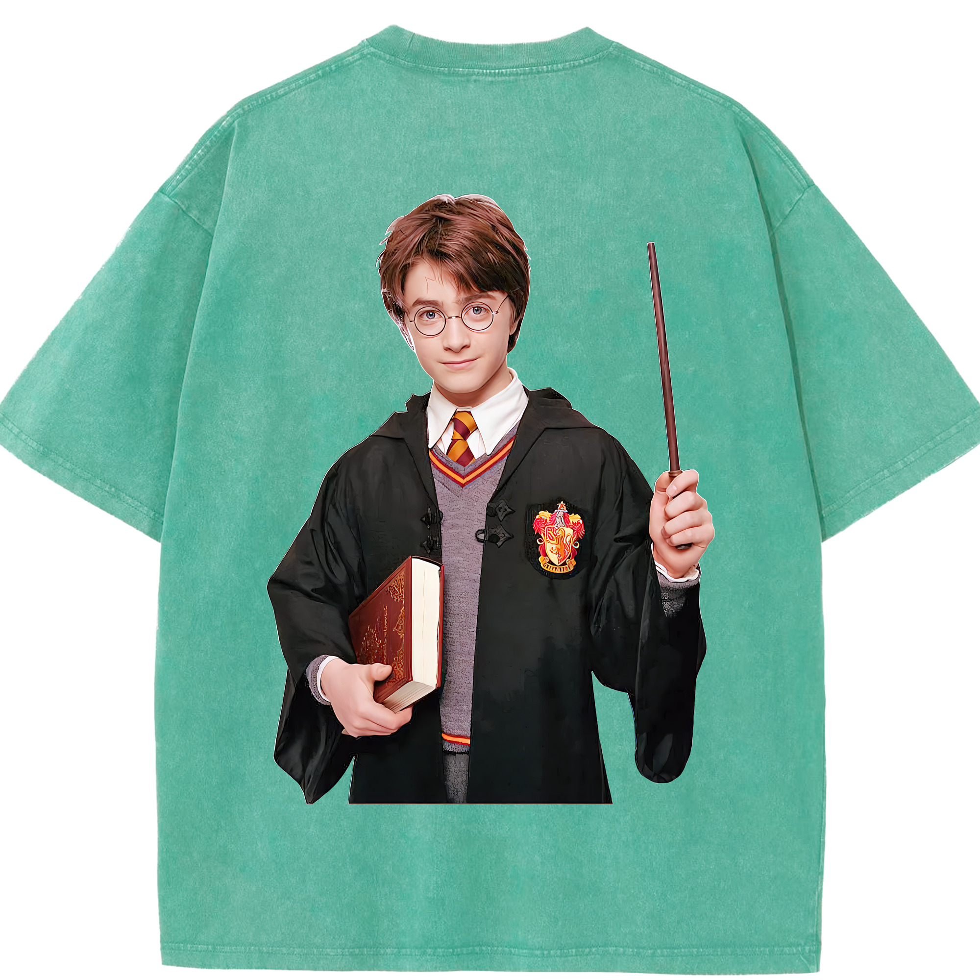 （画像用） Harry Potter ハリー・ポッターシリーズ 綿100% ヴィンテージ風 半袖Tシャツ（背面プリント）